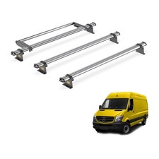 Mercedes Sprinter Roof Rack for 2006-18 High Roof 3x Bars & Roller Van Guard