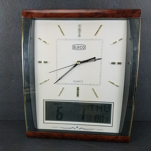Eleco wall clock analog - &, lcd