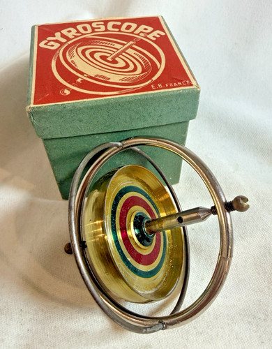 Vintage gyroscope with - with, brass