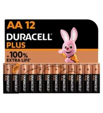 Pack of  Duracell Batteries Plus  AA  100 % EXTRA LIFE  Pack of 12