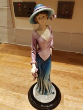 Annie Rowe Leonardo Collection Elegant Lady Figurine On Base Dress Vintage