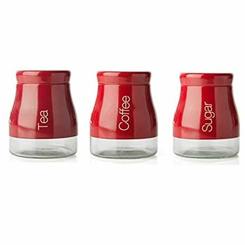 Tea coffee sugar canisters - tea,