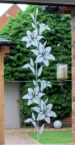 Etched glass lily large vinyl - etched,