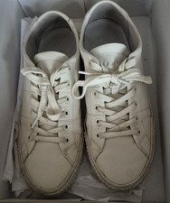 Boxed Ted Baker Women’s White Leather Trainers UK 7 EU 41 Minimal Classic Style