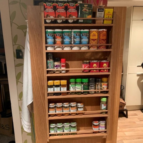 Solid oak spice rack - oak, shelf