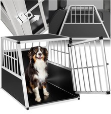 Aluminium Dog Pet Cage Transport Crate Car Travel Carrier Box 66x90x69,5 cm