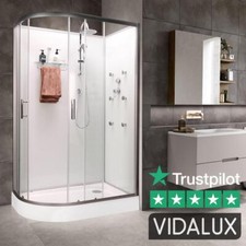 Vidalux 1200 x 800 Right Shower Cabin White Fast build Enclosure No Leaks