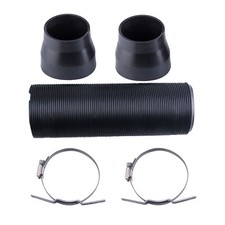3" Air Intake Hose Flexible Pipe Filter Cold Feed Duct Induction Kit Black 75mm