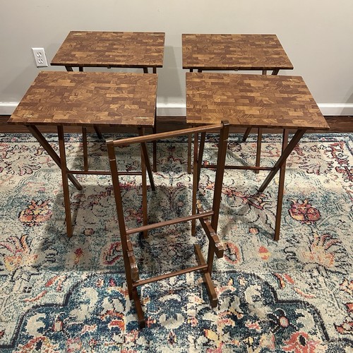 Vintage faux butcher block tv - faux,