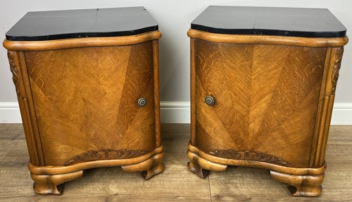 Pair bedside tables antique - bedside,
