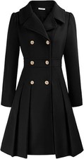Women Long Trench Coat Double Breasted Thick A Line Jacket Winter'sCoats Trendy