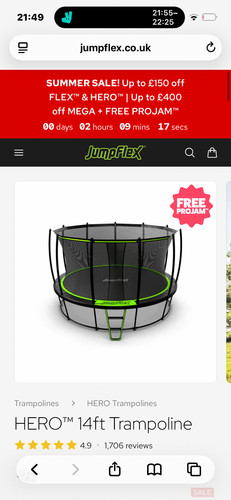 Jumpking 14ft trampoline - trampoline, slide