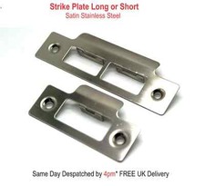 Door Strike Plate Satin Steel