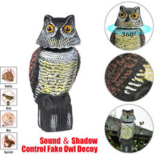 Owl to Keep Birds Away Decoy Scare Fake Owl Repellent with Rotating Head Sound