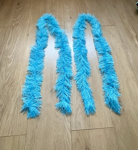 Blue faux ostrich feather - feather, boa