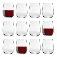 12x LAV Gaia Stemless Red Wine Glasses Large Glass White Drinking 475ml