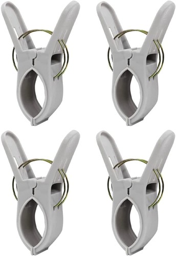 Sunbed towel clips - clips, grey