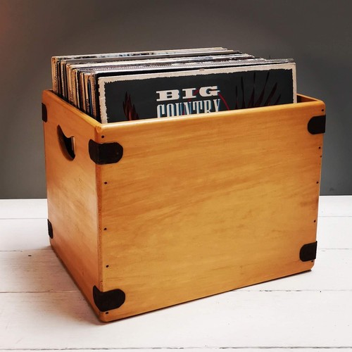 Handcrafted wooden album crate - album,