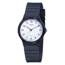 CASIO QUARTZ WATCH WHITE DIAL ANALOGUE MQ-24 Unisex BLACK MENS Wristwatch New