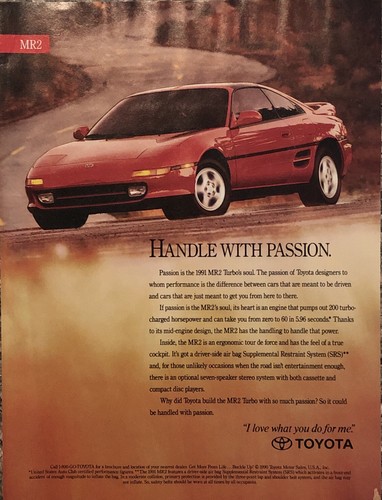 1991 toyota mr2 - toyota, ad