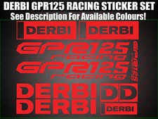 Derbi GPR125 Racing Scooter Stickers Decal Set Kit GPR-125 CHOICE OF 16 COLOURS!