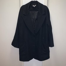 Ivan Grundahl Single Breasted Drop Shoulder Loose Fit Coat Black Size 38 UK10