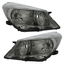 Headlights Fits Toyota Yaris 2011-2014 Dark Grey Trim Headlamps Pair Left Right