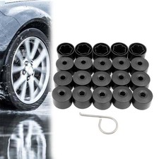 20x 17mm Black Gloss Alloy