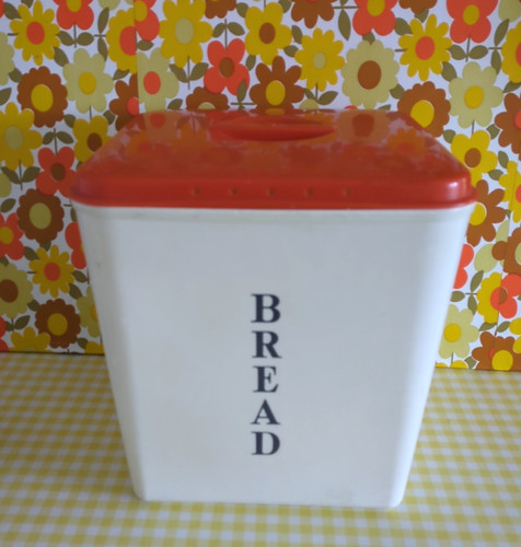 Vintage orange white plastic - white,