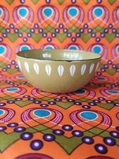 Vintage 4" Enamel Ware Cathrineholm Cathrine Holm Avocado Lotus Bowl Norway
