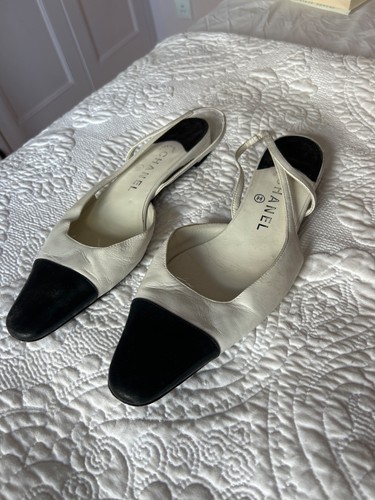 Chanel sling back flat shoes