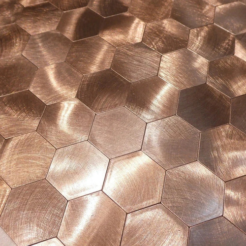 Bronze hexagon mosaic peel and - hexagon,