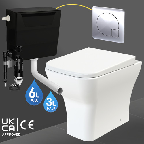 Back wall toilet rimless - wall,