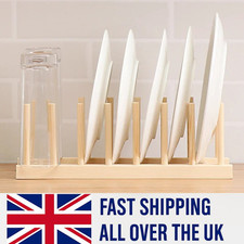 Wooden Dish Rack Stand Holder for Plates & Cups – Kitchen Storage & Drying Rack