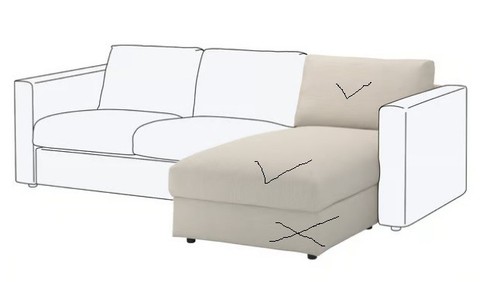 Ikea vimle cover for chaise - for,