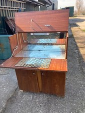 Vintage Brown Wood Veneer Drinks Cocktail Cabinet - Needs some TLC Project