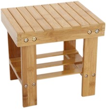 BAMBOO SMALL STEP STOOL SEAT HOME KITCHEN SHOP BAR APPLIANCE MULTI PURPOSE USE