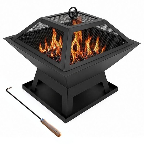 Square fire pit - heater, outdoor