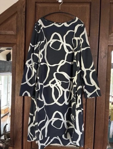 Cos cotton dress - navy, with