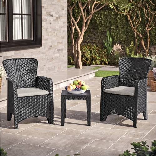 Piece black rattan - 3-piece,