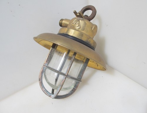 Vintage brass ship - brass, lamp