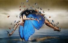 Rice Paper for Decoupage Scrapbook and Craft Woman and Butterfly 723