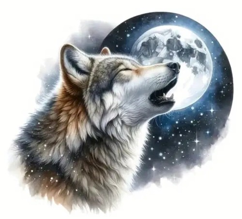 Howling wolf sticker fantasy - wolf,