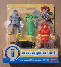 FISHER PRICE IMAGINEXT CFC15 CITY AIRPORT FIREFIGHTERS FIGURE SET 