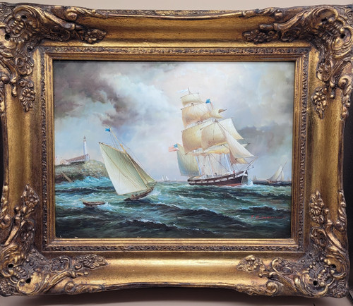 Antique oil painting board - oil,