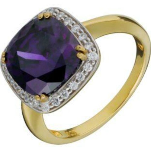 Amethyst purple ring gold - amethyst,