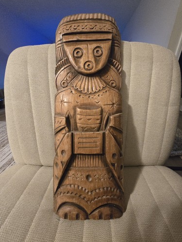 Vintage hand carved wood tiki - vintage,