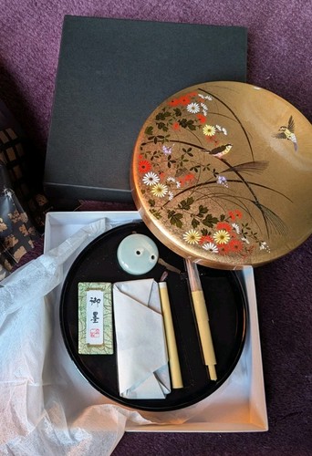 Japanese lacquer ware round - japanese,