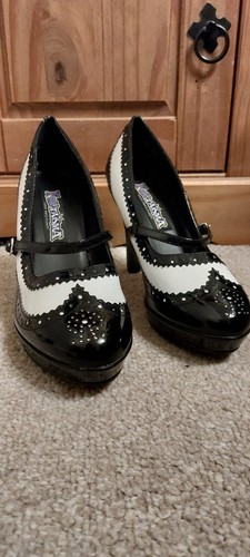 Black white high heels shoes - high,