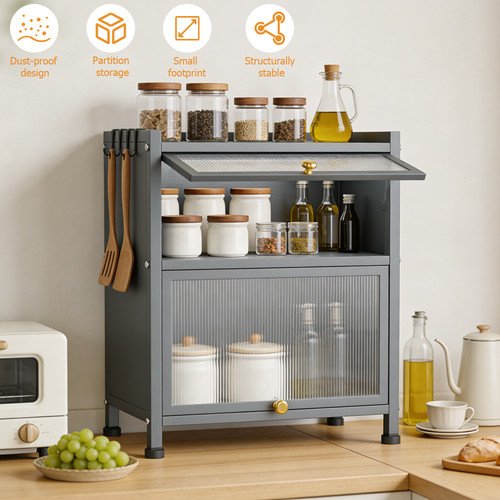 Tier kitchen storage cabinet - kitchen,